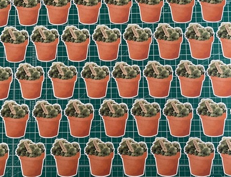 Cricut cut flowerpot place cards for garden themed wedding venue in Kent